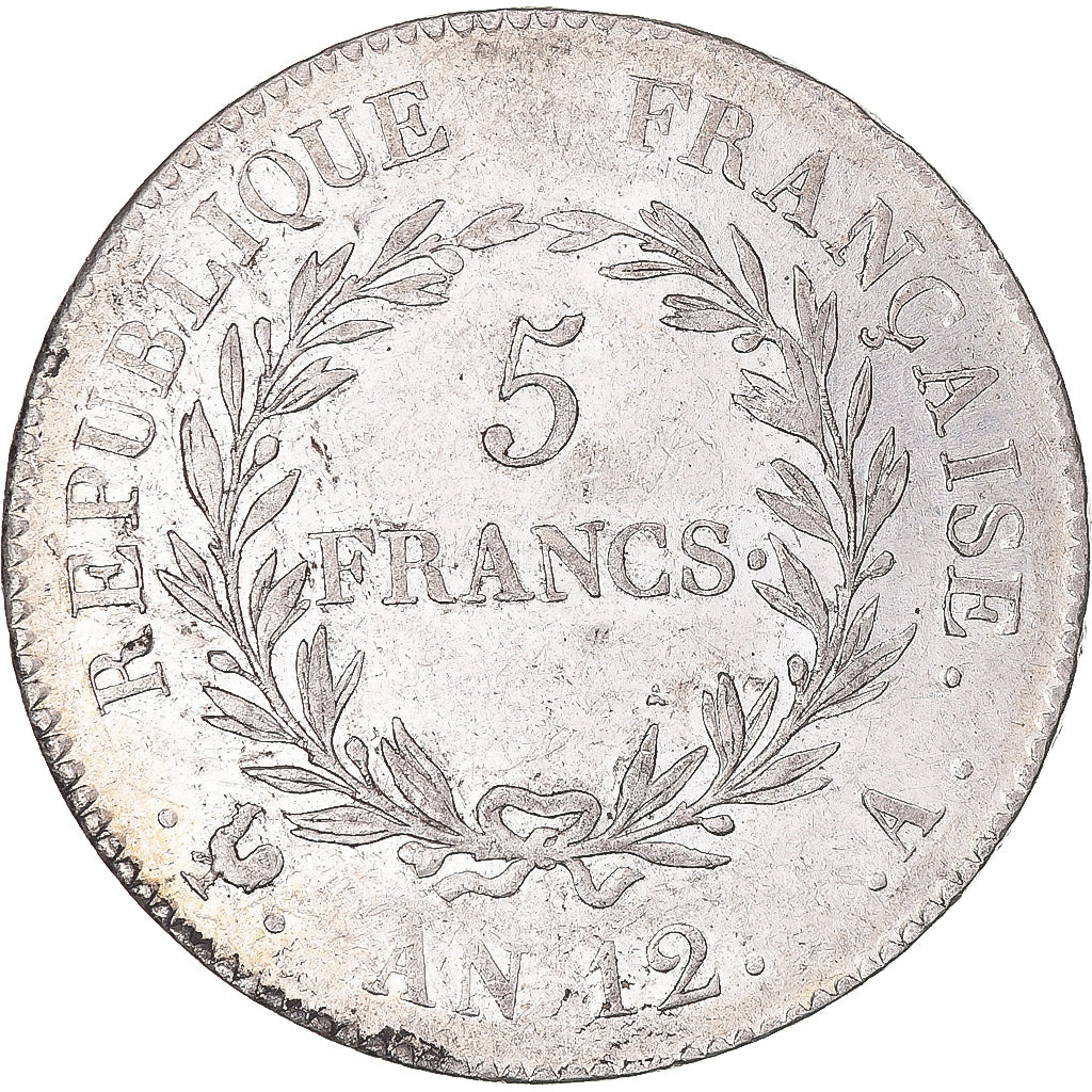 Coin, France, Napoléon I, 5 Francs, An 12 (1804), Paris, AU(55-58), Silver