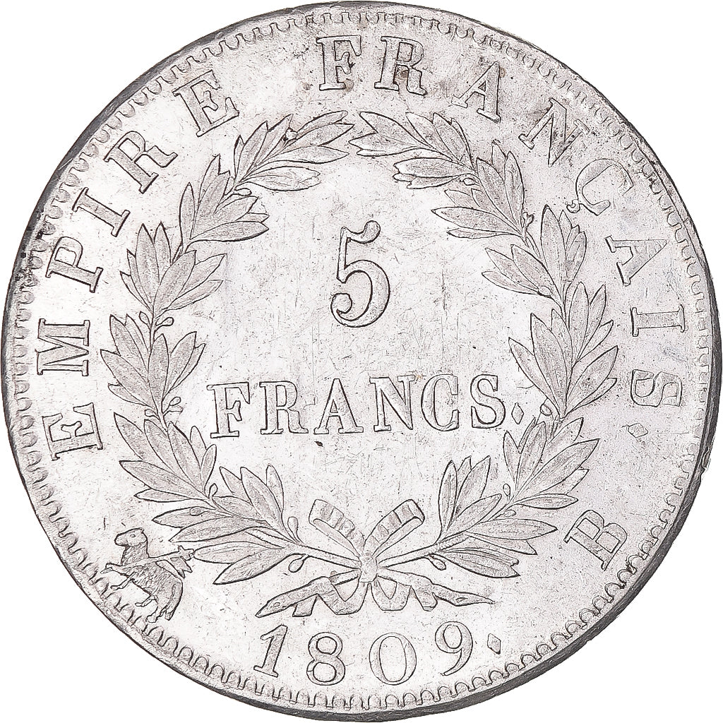Monnaie, France, Napoléon I, 5 Francs, 1809, Rouen, SUP, Argent, Gadoury:584