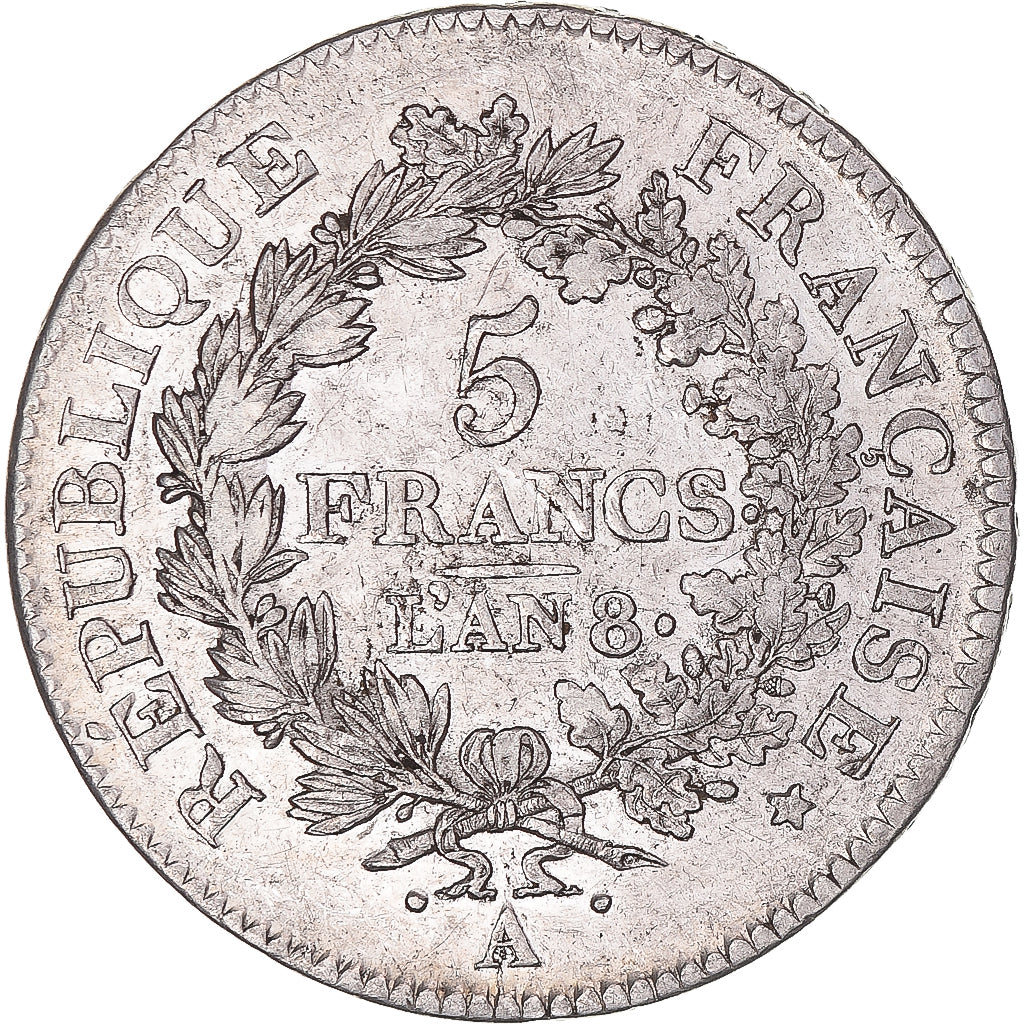 Munten, Frankrijk, Union et Force, 5 Francs, AN 8 (1799-1800), Paris, ZF+