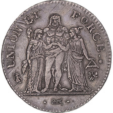 Francia, 5 Francs, Union et Force, AN 7 (1798-1799), Bayonne, Argento, SPL-