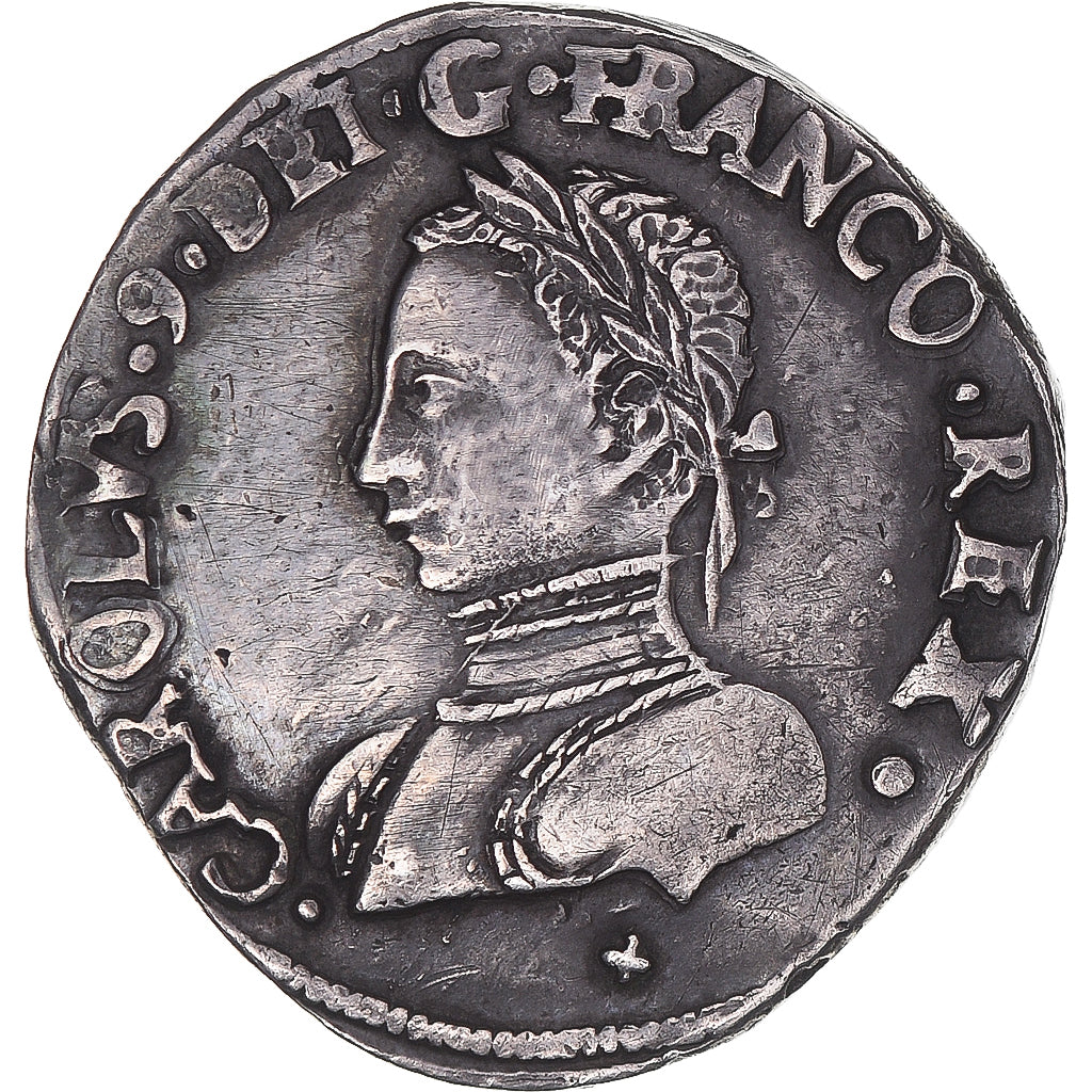 Coin, France, Charles IX, Teston du Dauphiné, 1562, Grenoble, 2 retourné