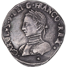 Coin, France, Charles IX, Teston du Dauphiné, 1562, Grenoble, 2 retourné