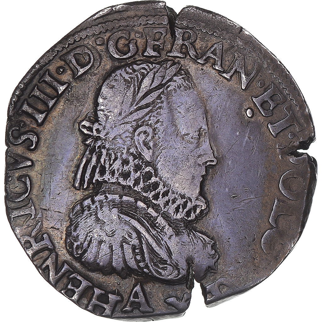 Monnaie, France, Henri III, Teston, 3e type au col fraisé, 1575, Paris, TTB+
