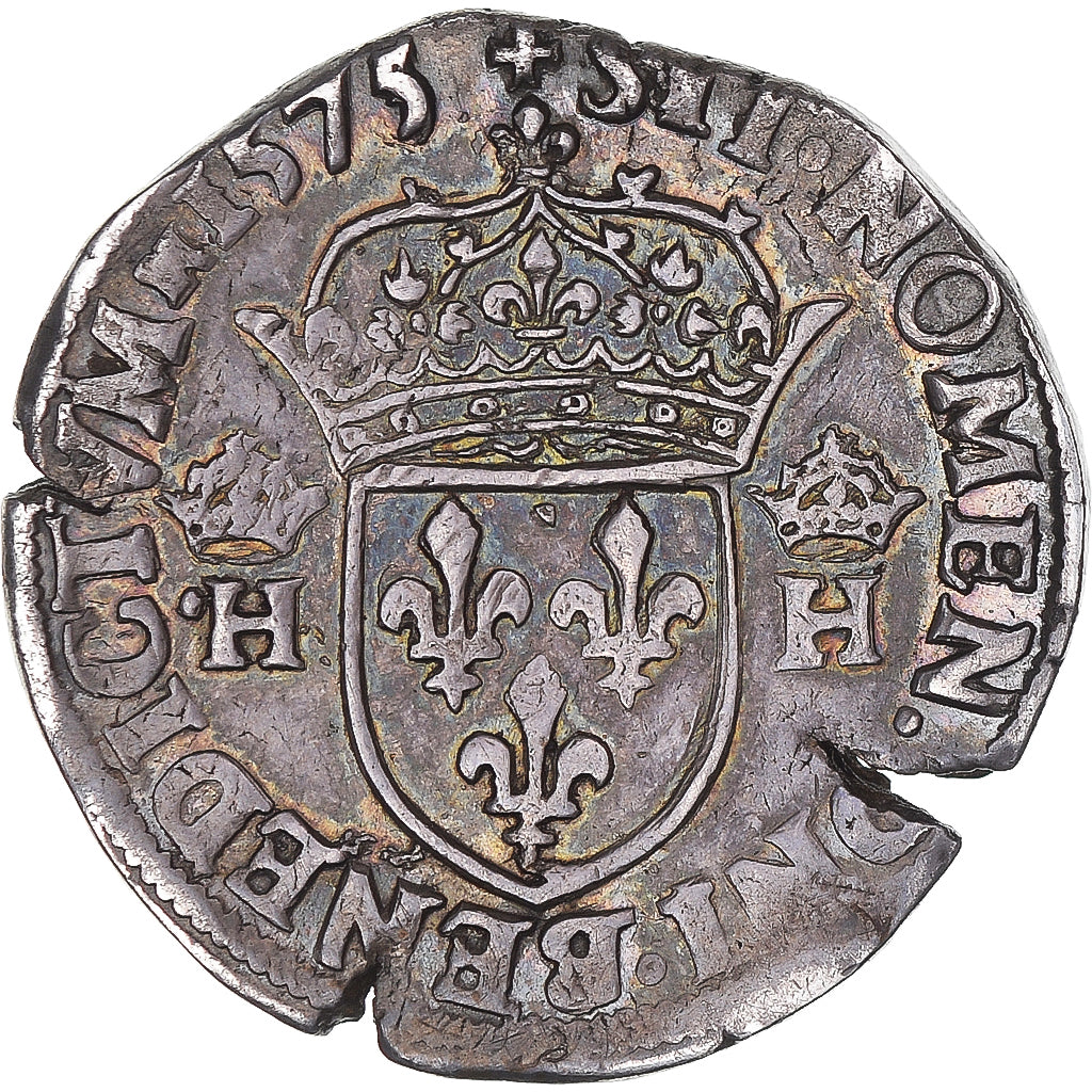 Monnaie, France, Henri III, Teston, 3e type au col fraisé, 1575, Paris, TTB+