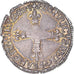 Moeda, França, 1/8 d'écu à la croix de face, 1584, Nantes, Rara, AU(50-53)