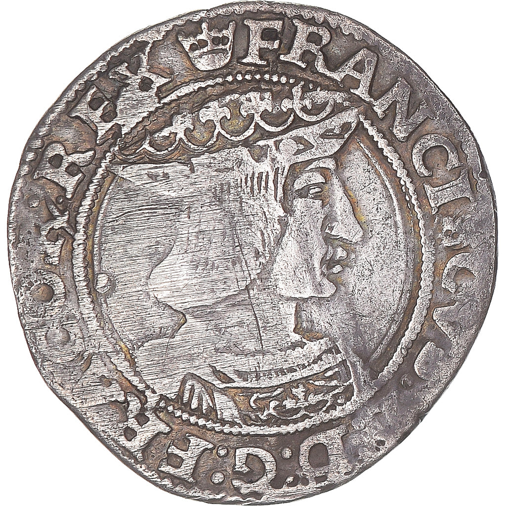 Munten, Frankrijk, François Ier, 1/2 Teston, 1515-1547, Paris, 3rd type, ZF