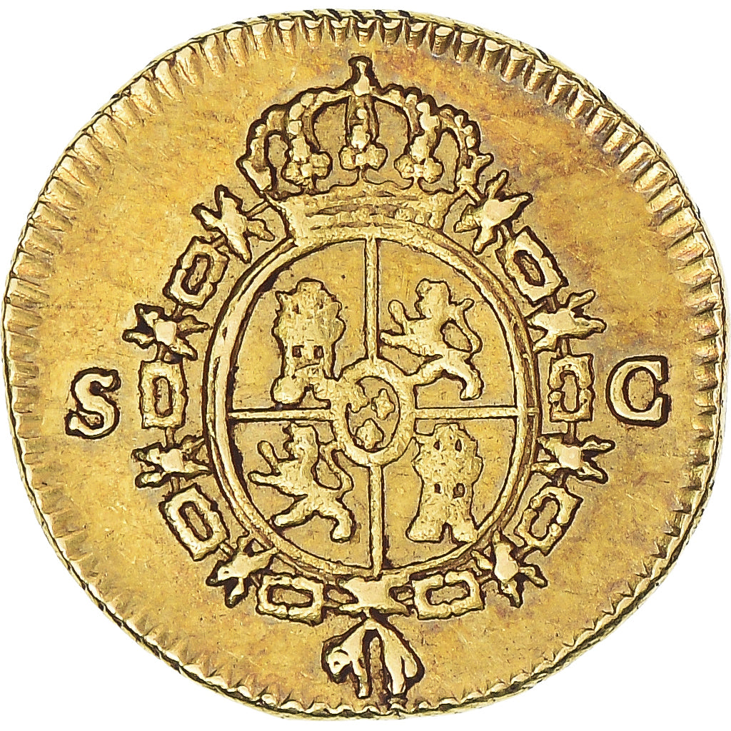 Munten, Spanje, Charles III, 1/2 Escudo, 1788, Seville, PR, Goud, KM:425.2