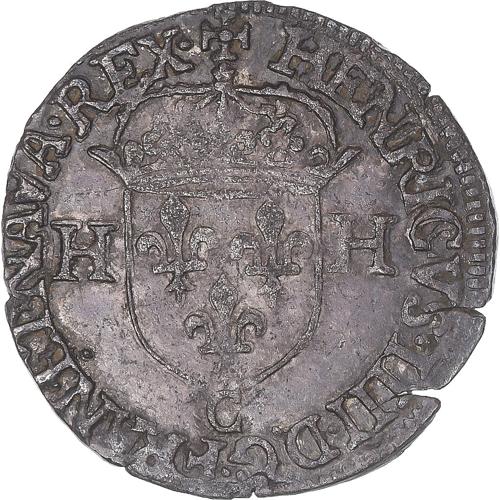 Monnaie, France, Henri IV, Douzain aux deux H, 1593, Saint Lô, SUP, Billon