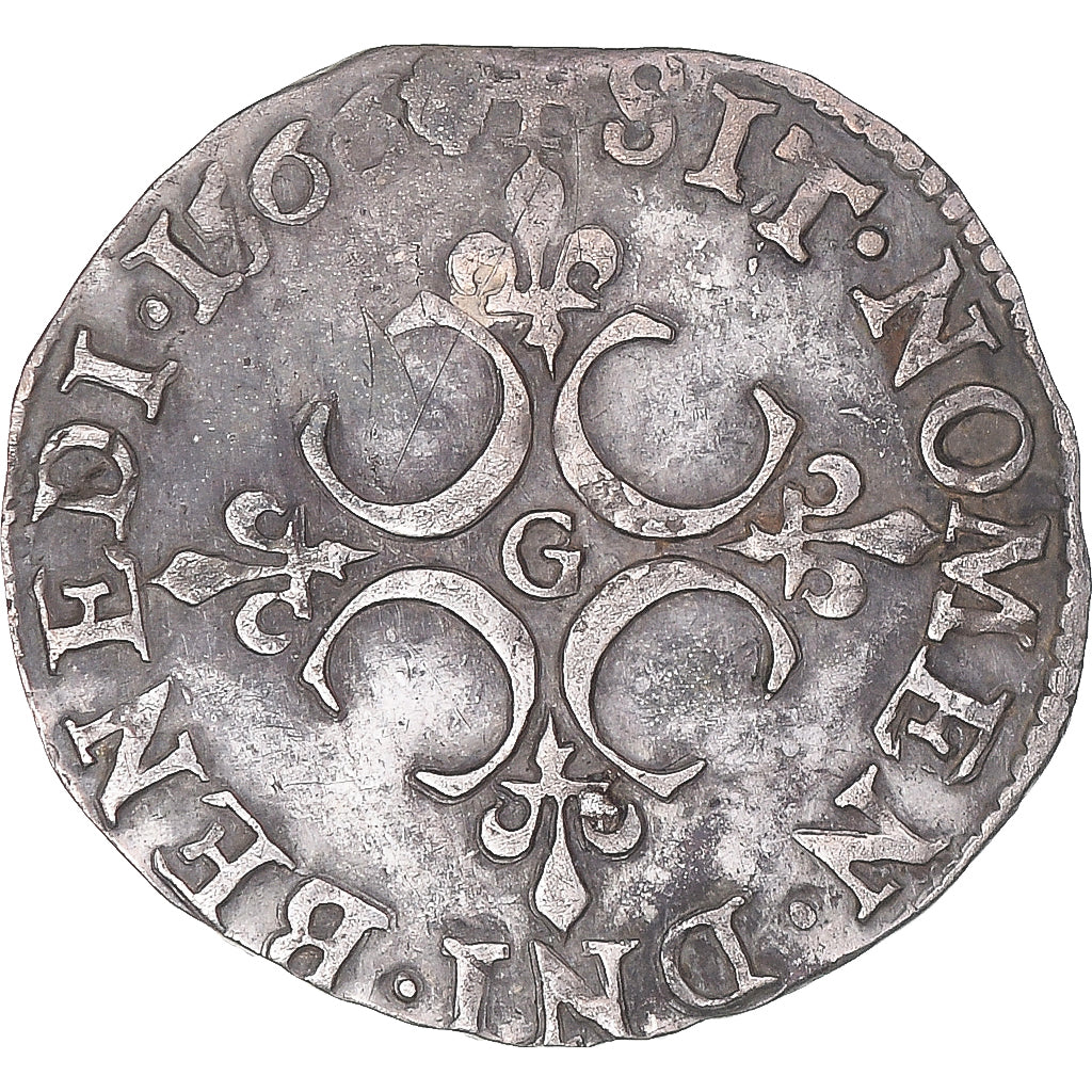 Monnaie, France, Charles IX, Sol Parisis, 1566, Poitiers, SUP, Billon