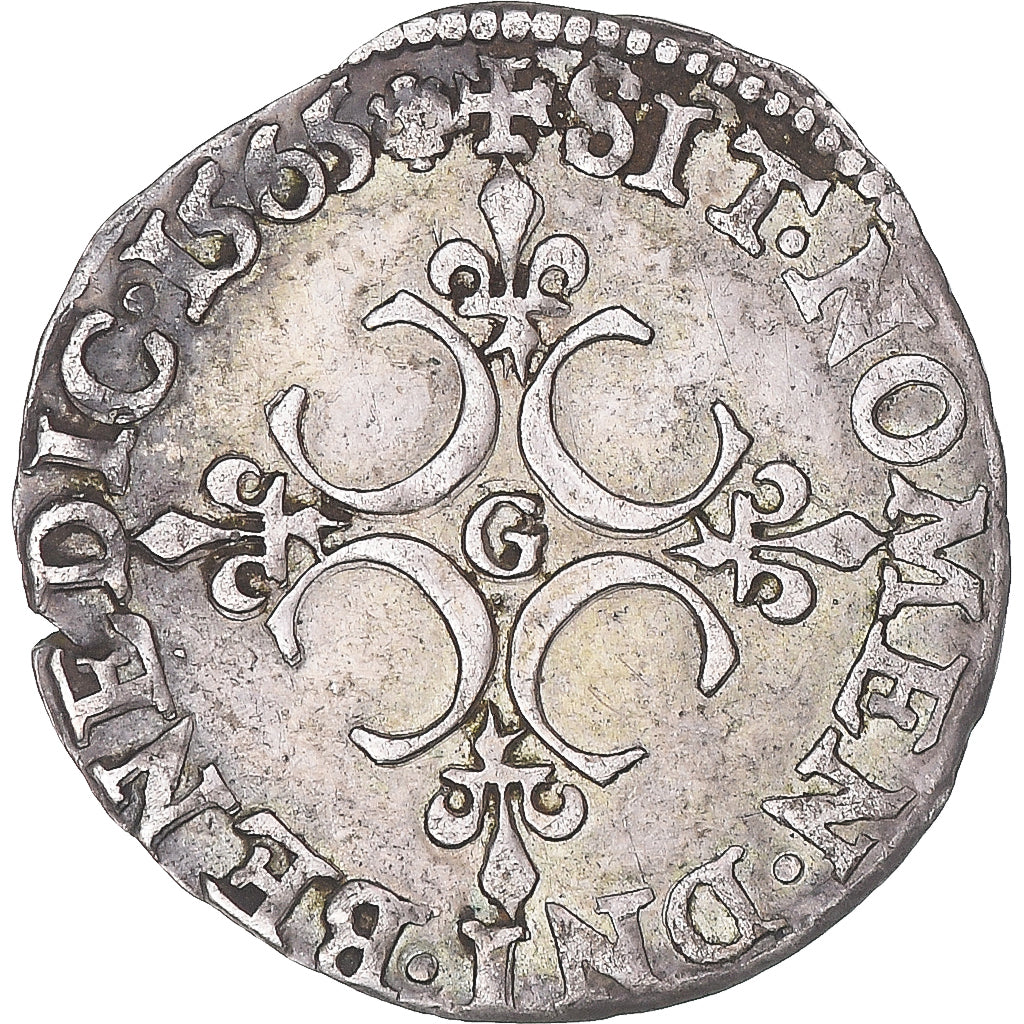 Monnaie, France, Charles IX, Sol Parisis, 1565, Poitiers, SUP, Billon
