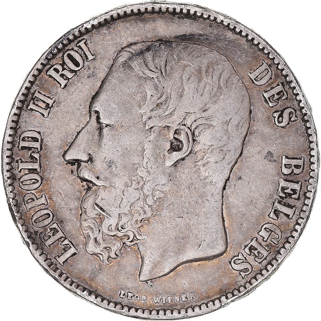 Coin, Belgium, Leopold II, 5 Francs, 5 Frank, 1873, VF(30-35), Silver, KM:24