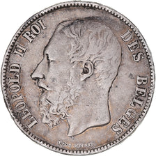 Coin, Belgium, Leopold II, 5 Francs, 5 Frank, 1873, VF(30-35), Silver, KM:24