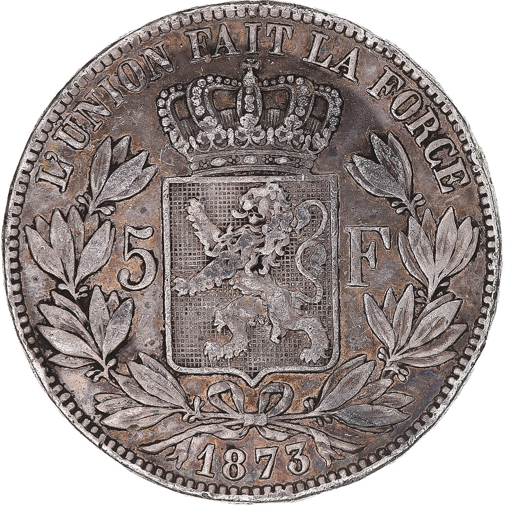 Coin, Belgium, Leopold II, 5 Francs, 5 Frank, 1873, VF(30-35), Silver, KM:24