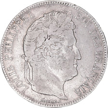 Coin, France, Louis-Philippe, 5 Francs, 1843, Rouen, VF(30-35), Silver