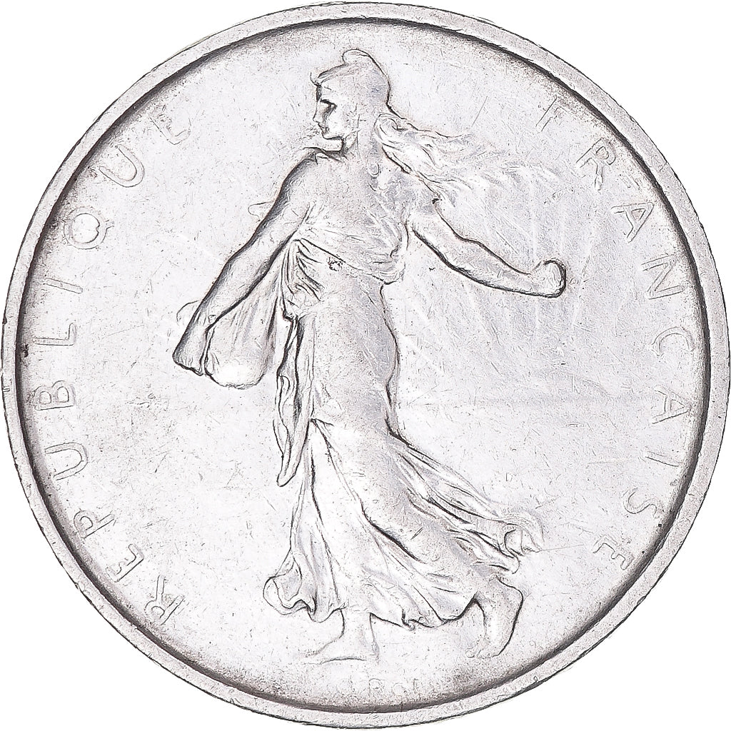 Moneda, Francia, Semeuse, 5 Francs, 1967, MBC+, Plata, KM:926, Gadoury:770
