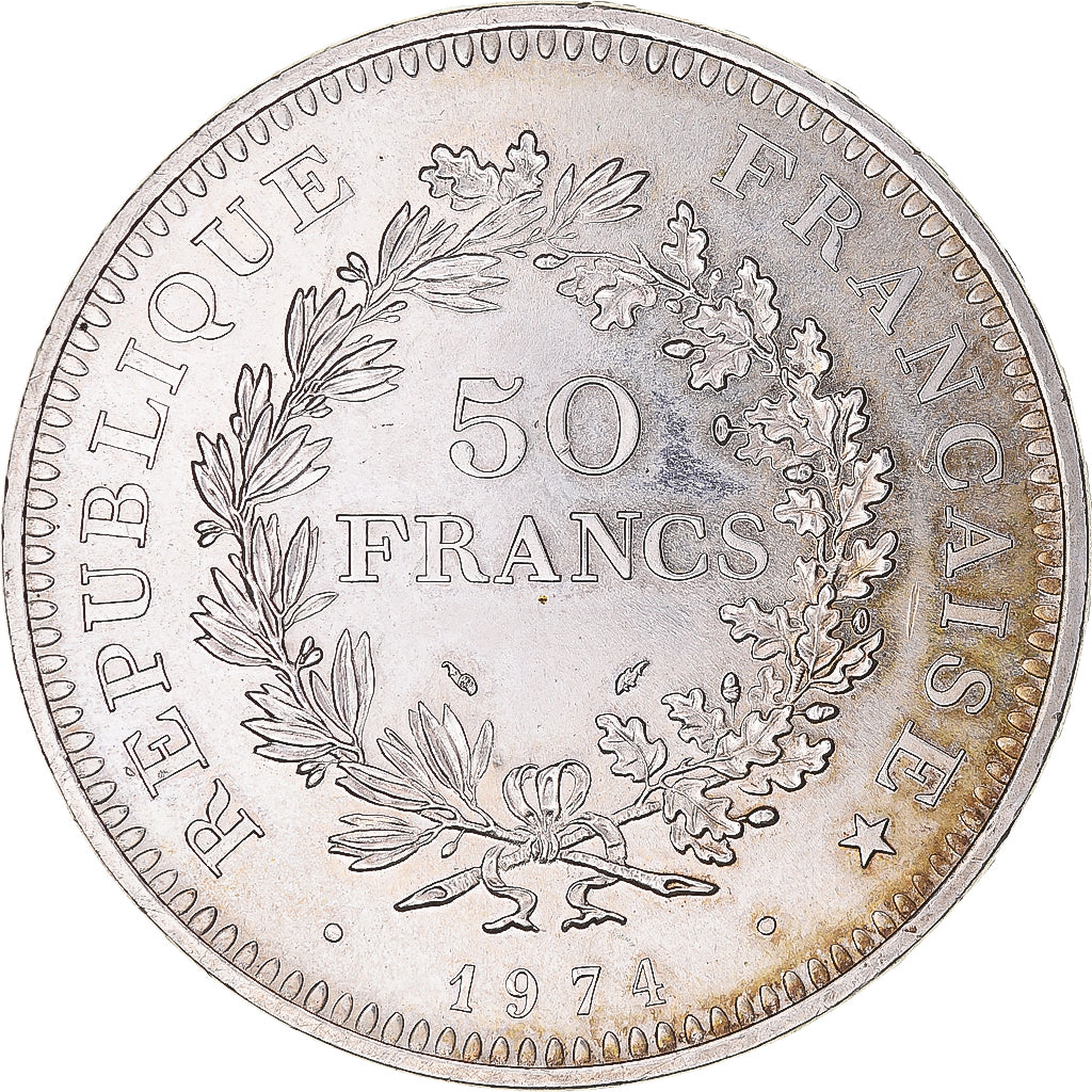 Coin, France, Hercule, 50 Francs, 1974, Paris, AU(55-58), Silver, KM:941.1