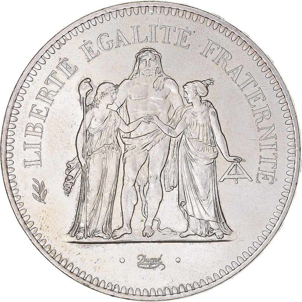 Coin, France, Hercule, 50 Francs, 1975, Paris, AU(55-58), Silver, KM:941.1