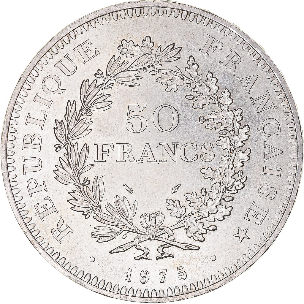 Coin, France, Hercule, 50 Francs, 1975, Paris, AU(55-58), Silver, KM:941.1