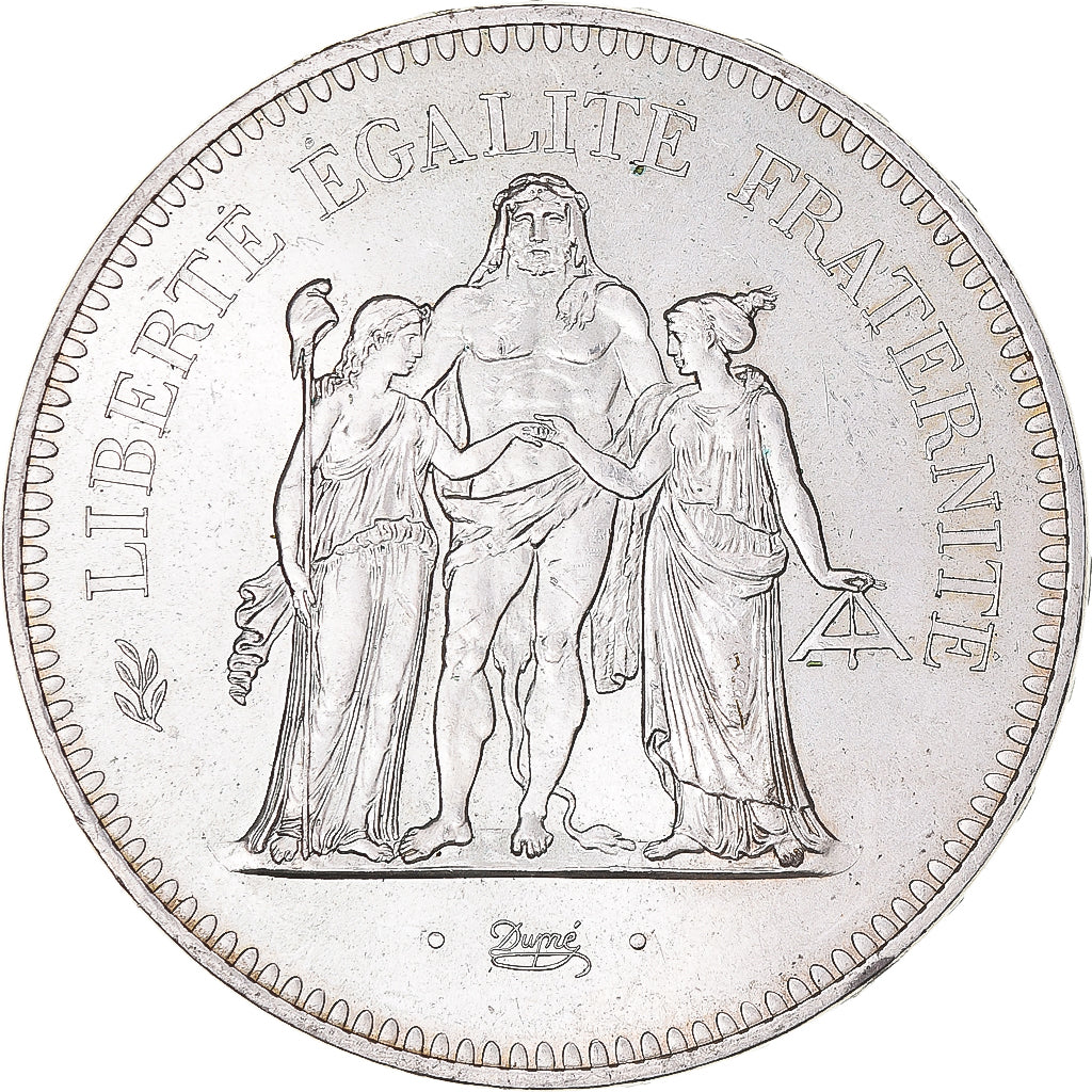 Coin, France, Hercule, 50 Francs, 1975, Paris, AU(55-58), Silver, KM:941.1