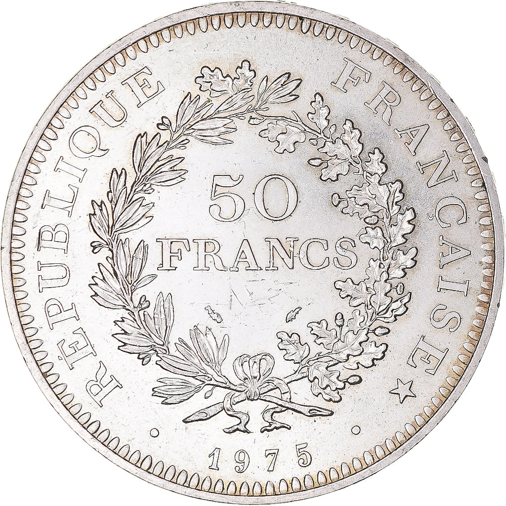 Coin, France, Hercule, 50 Francs, 1975, Paris, AU(55-58), Silver, KM:941.1