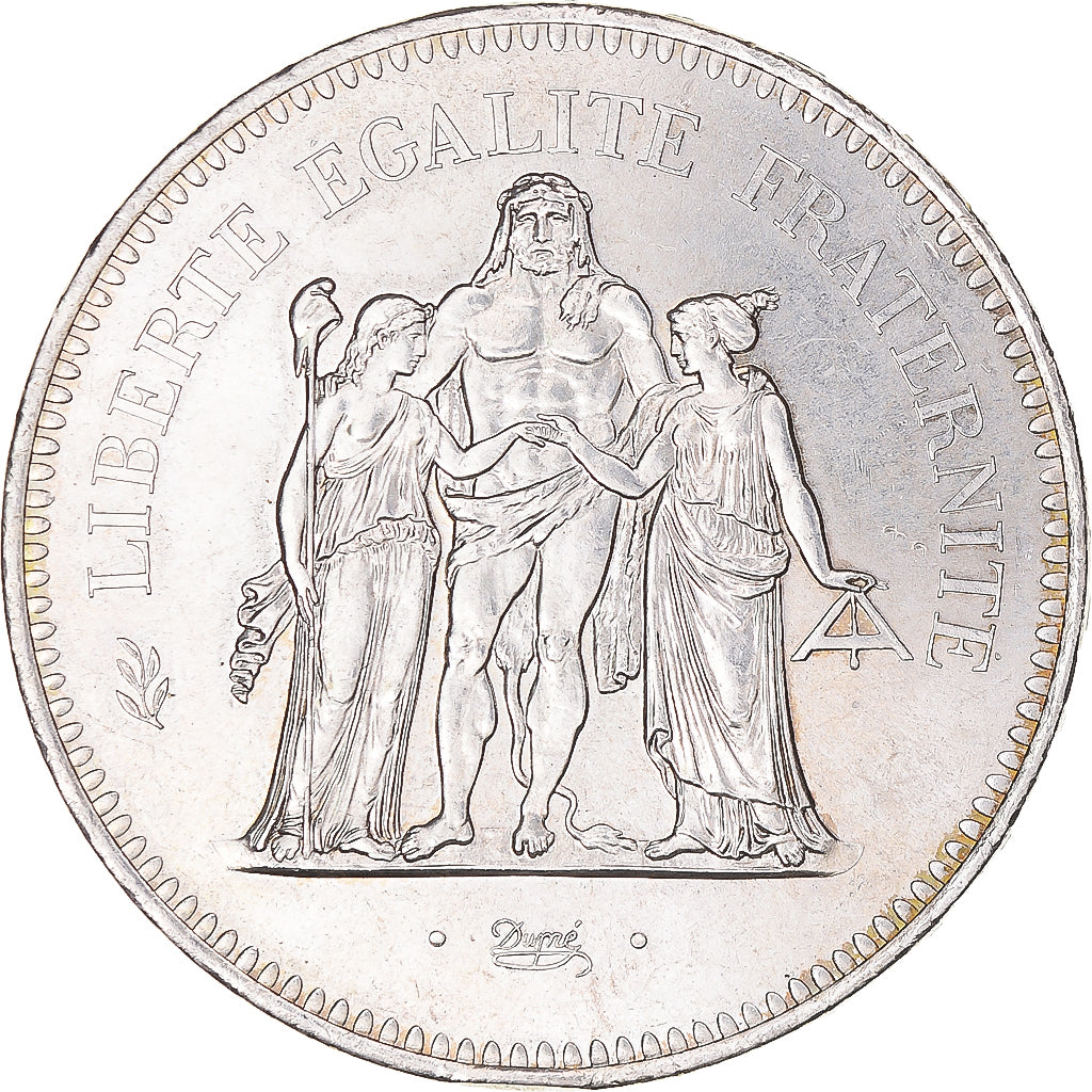 Coin, France, Hercule, 50 Francs, 1976, Paris, AU(55-58), Silver, KM:941.1