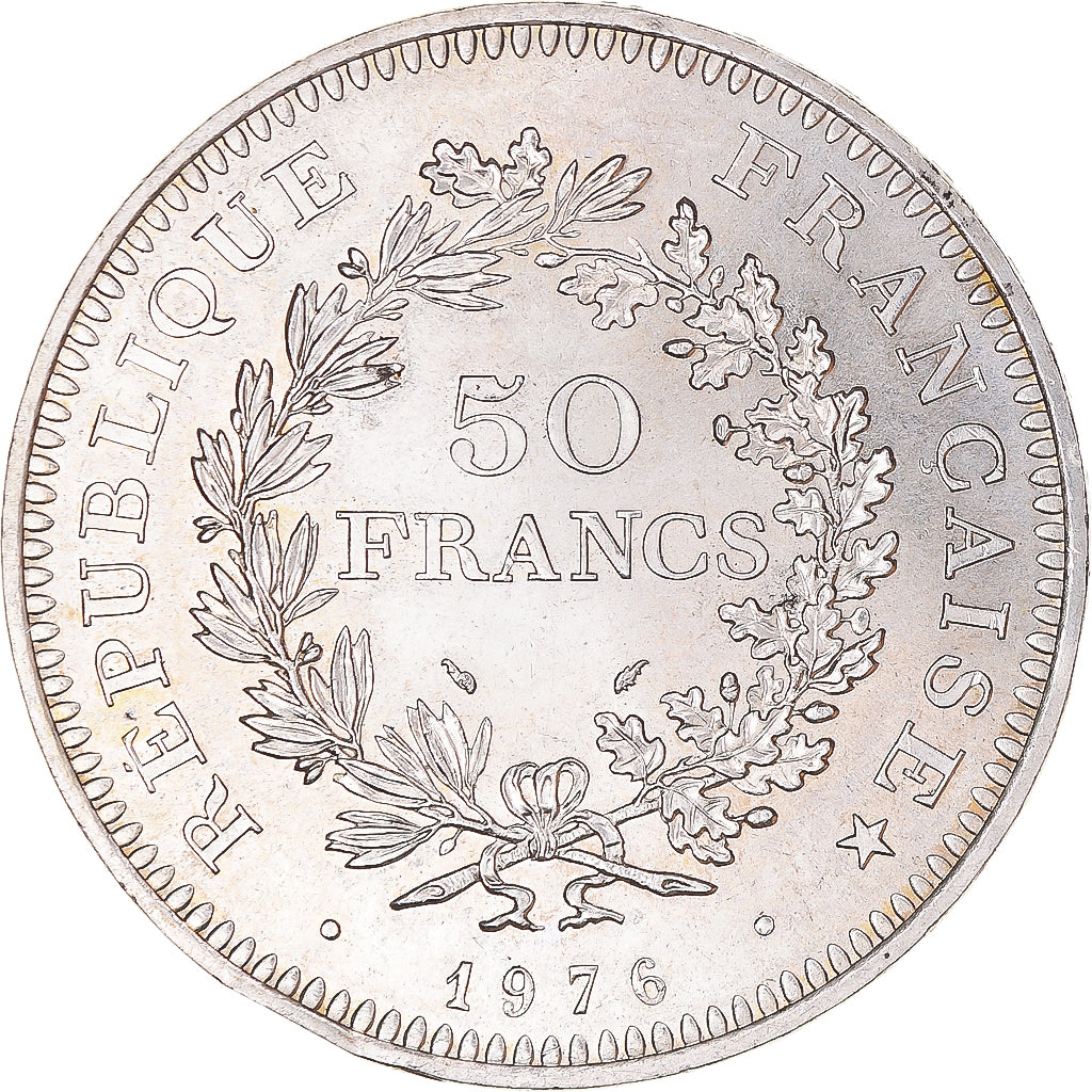 Coin, France, Hercule, 50 Francs, 1976, Paris, AU(55-58), Silver, KM:941.1