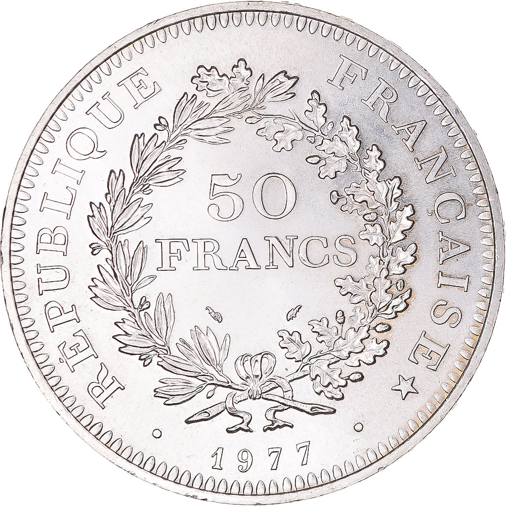 Coin, France, Hercule, 50 Francs, 1977, Paris, AU(55-58), Silver, KM:941.1