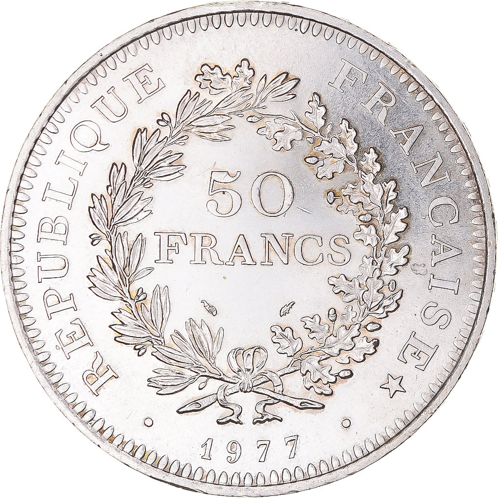 Coin, France, Hercule, 50 Francs, 1977, Paris, AU(55-58), Silver, KM:941.1