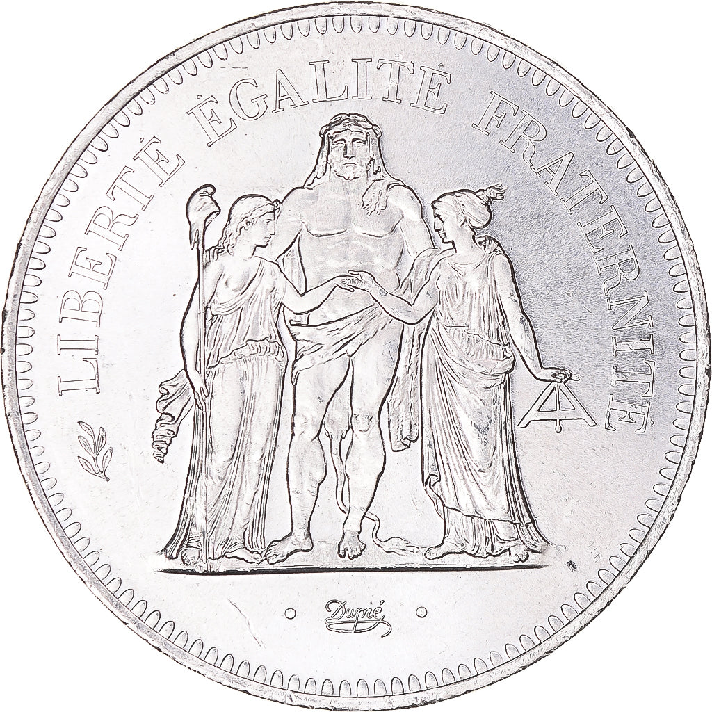Coin, France, Hercule, 50 Francs, 1977, Paris, AU(55-58), Silver, KM:941.1
