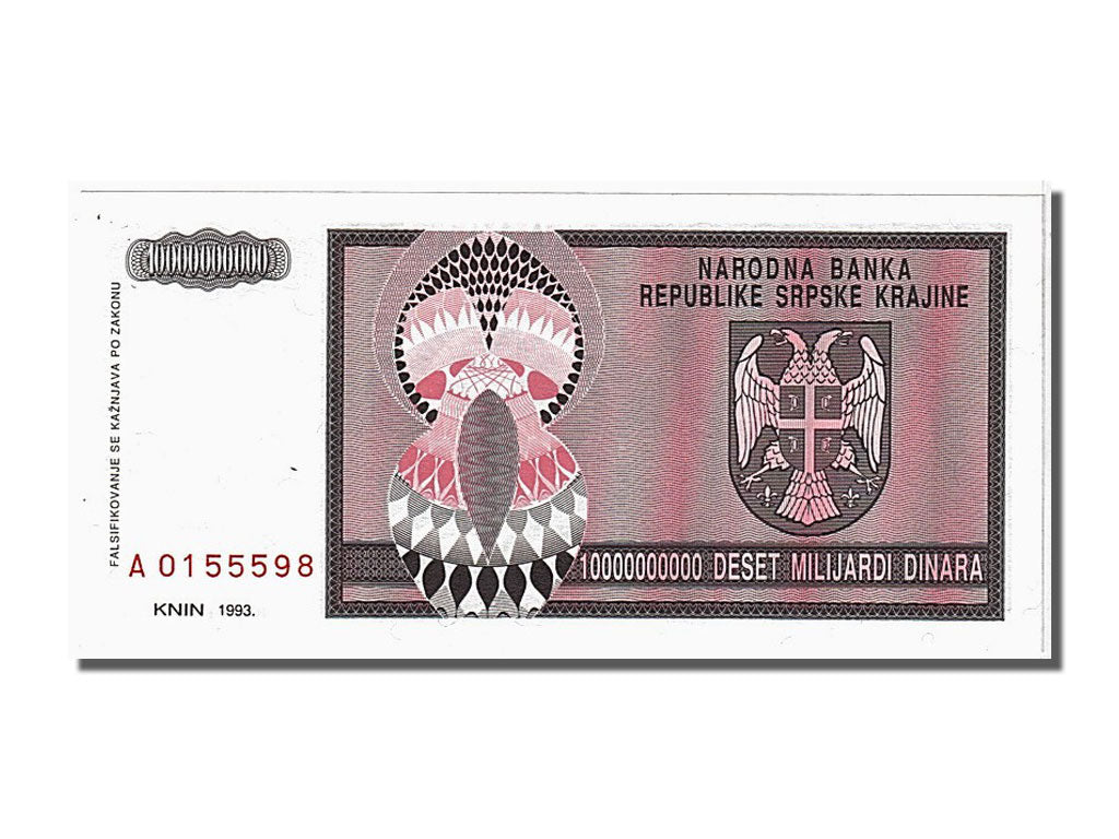 Banknote, Croatia, 10 Milliard Dinara, 1993, UNC(65-70)