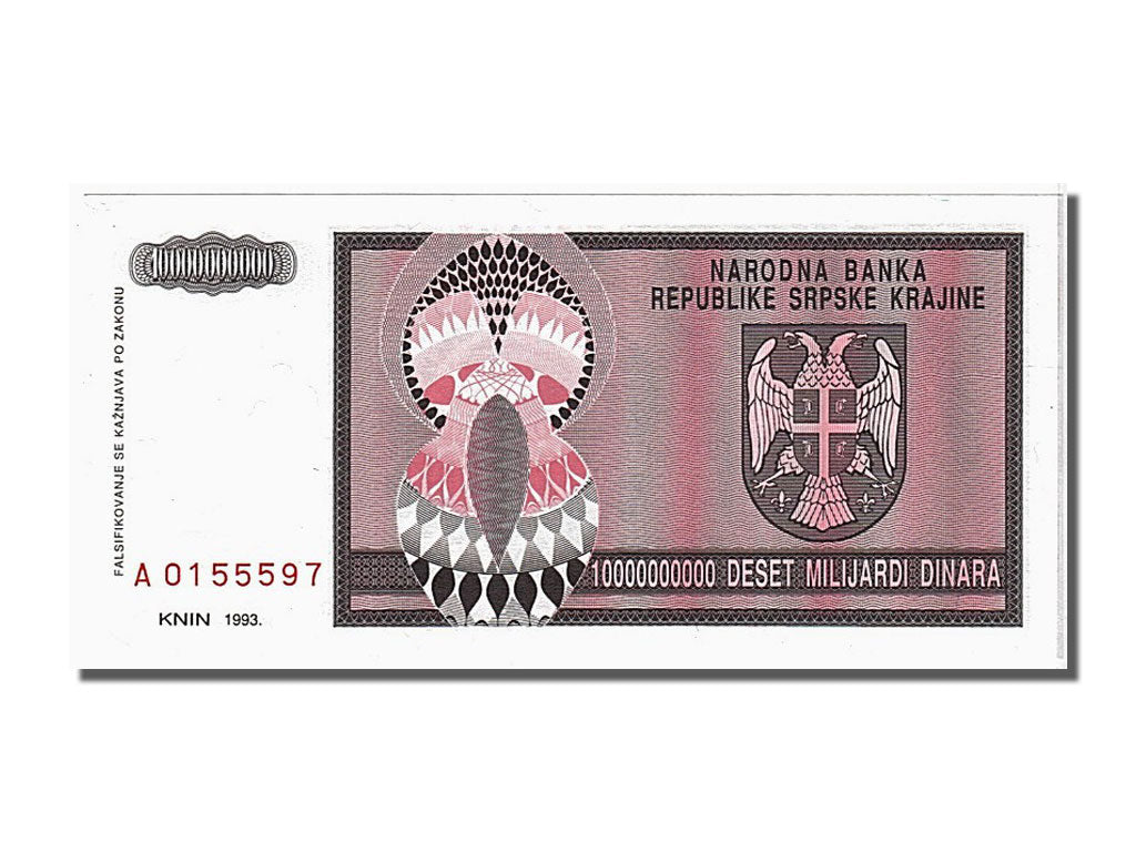 Banknote, Croatia, 10 Milliard Dinara, 1993, UNC(65-70)