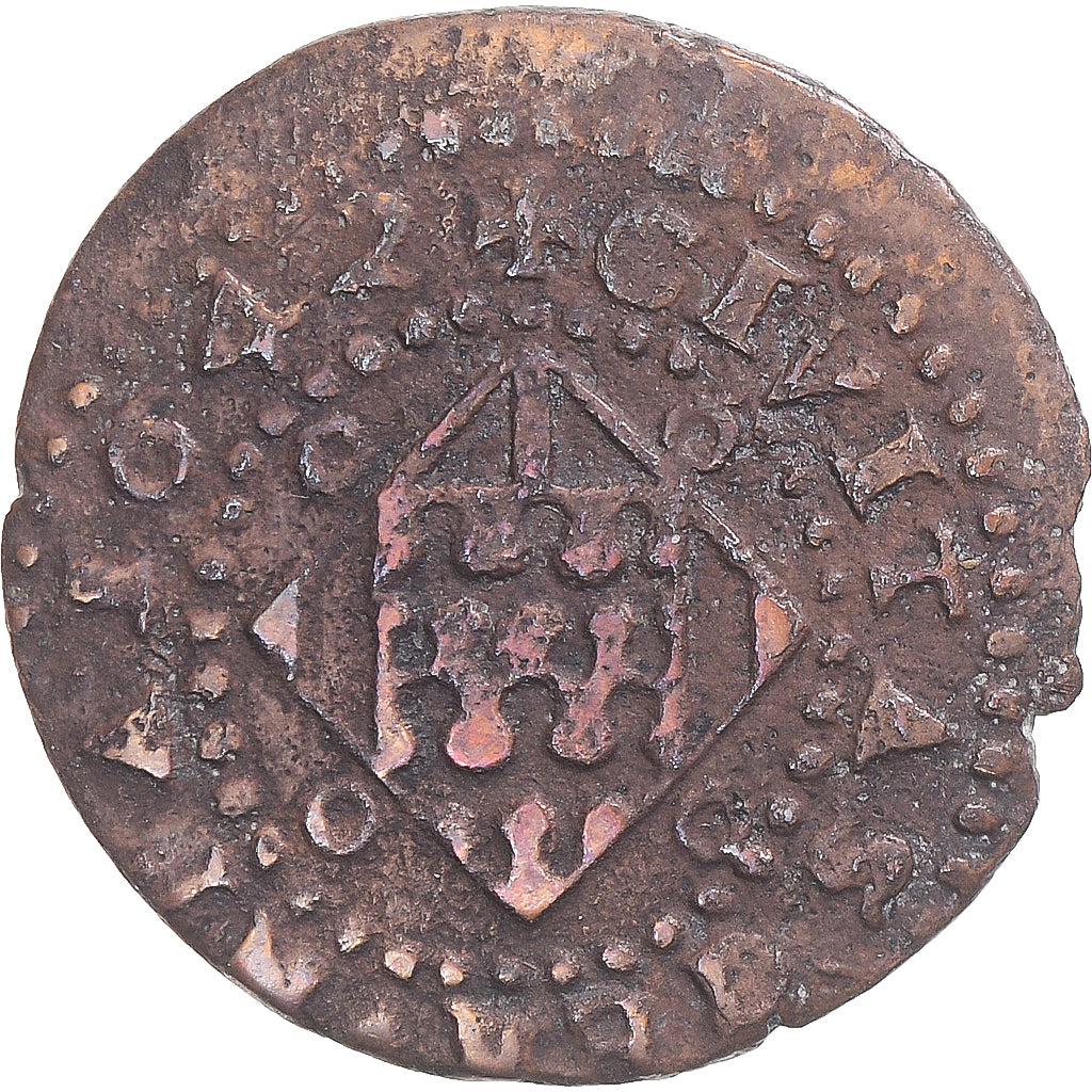 Moneda, España, CATALONIA, Louis XIII, Seiseno, 1642, Girona, MBC, Cobre