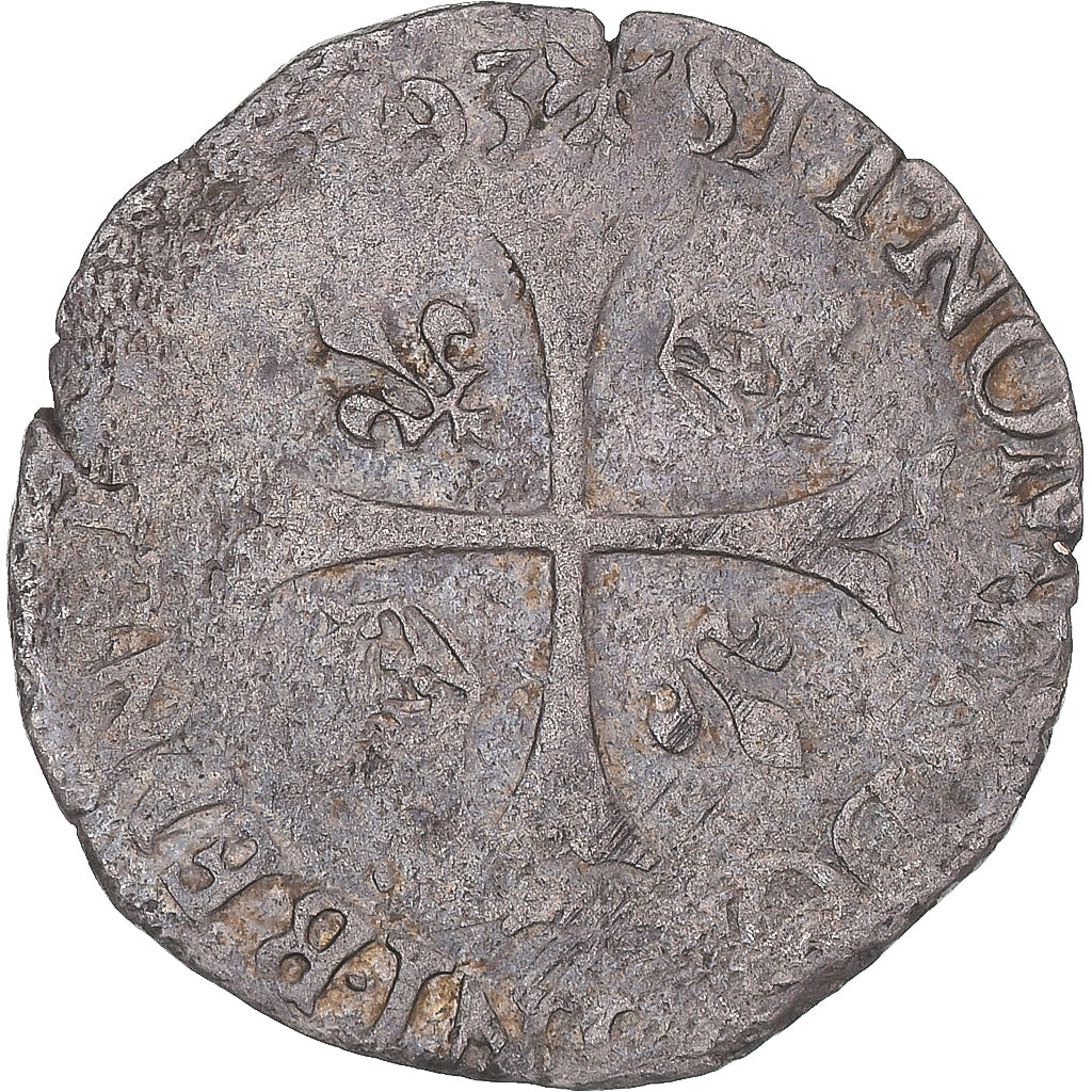 Moneta, Francia, Charles X, Douzain aux deux C, 1593, Rouen, MB+, Biglione