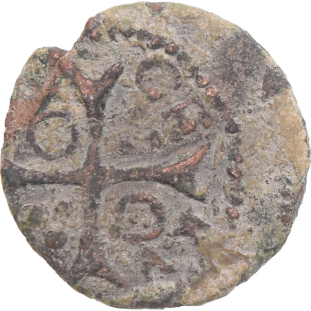 Moneda, España, CATALONIA, Louis XIII, Dinero, 1642, Cervera, BC+, Cobre, KM:22