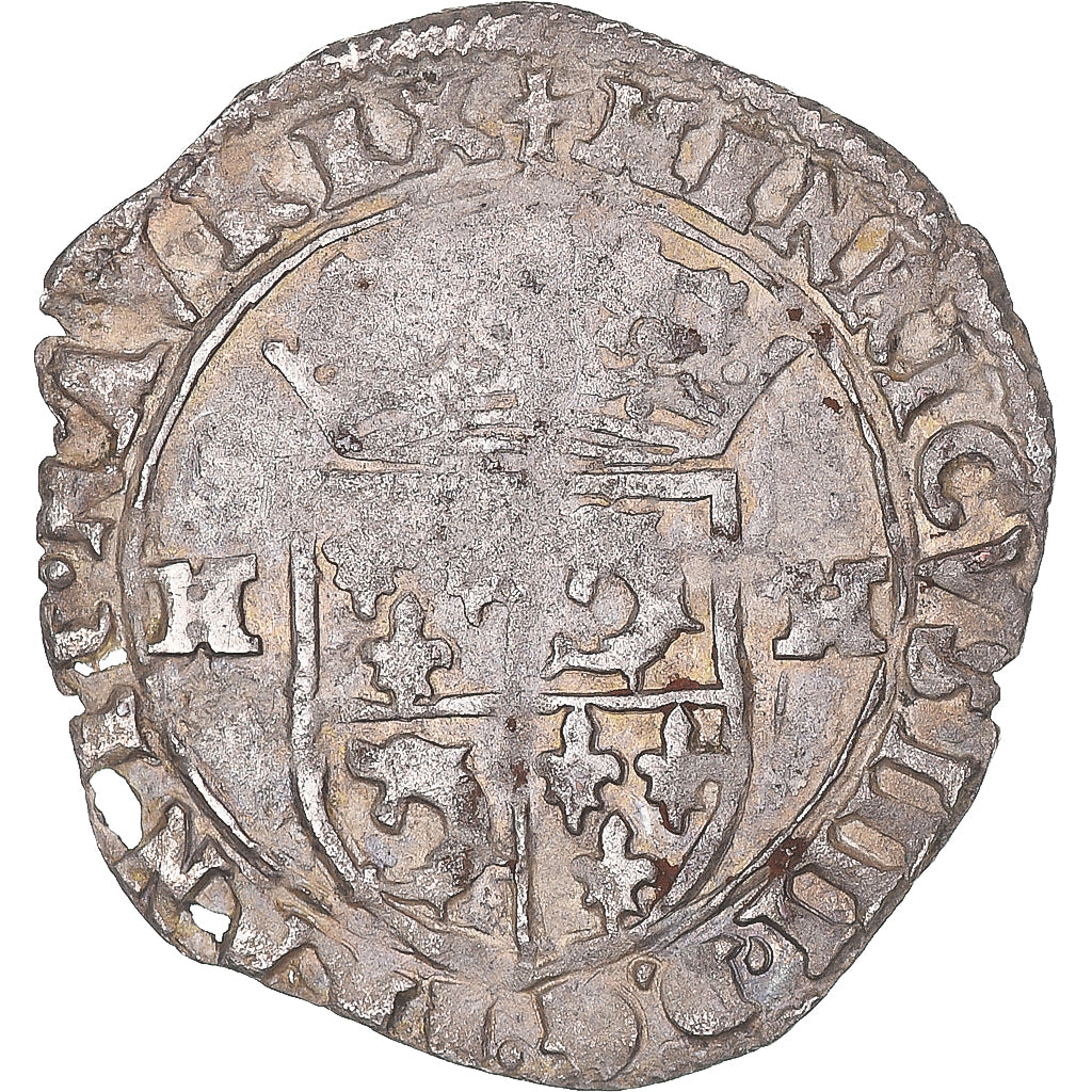 Moeda, França, Henri IV, Douzain du Dauphiné, 1597, Grenoble, VF(30-35)