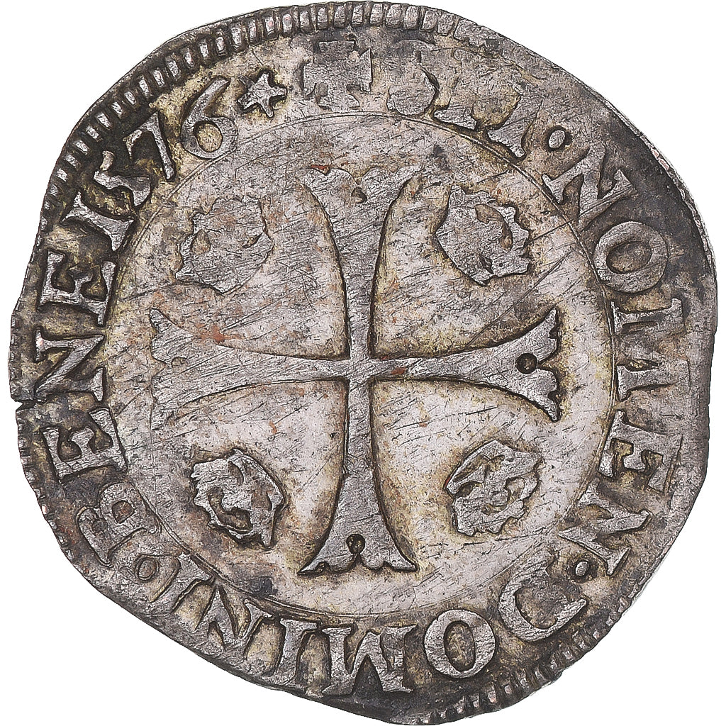 Monnaie, France, Henri III, Douzain aux deux H, 1576, Poitiers, TTB, Billon
