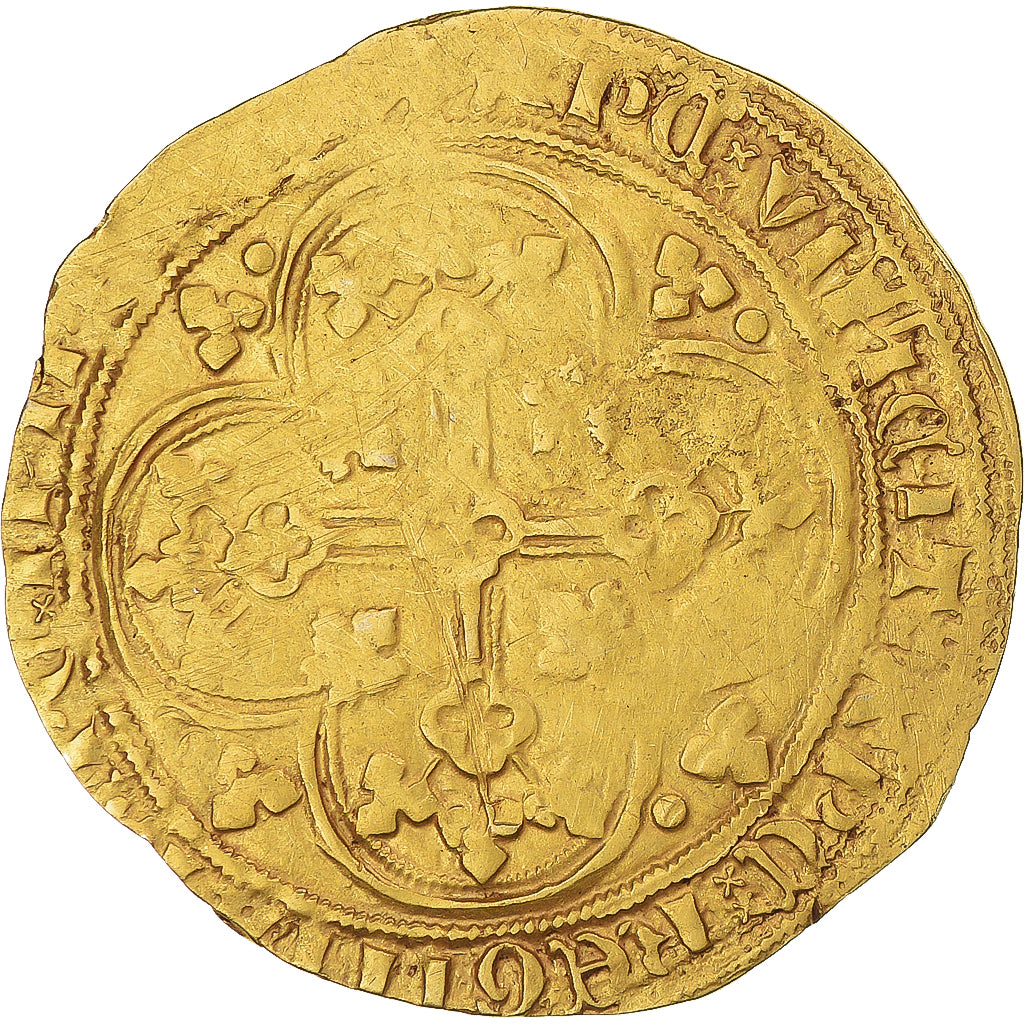 Coin, France, Jean II le Bon, Ecu d'or à la chaise, 1350-1364, EF(40-45), Gold