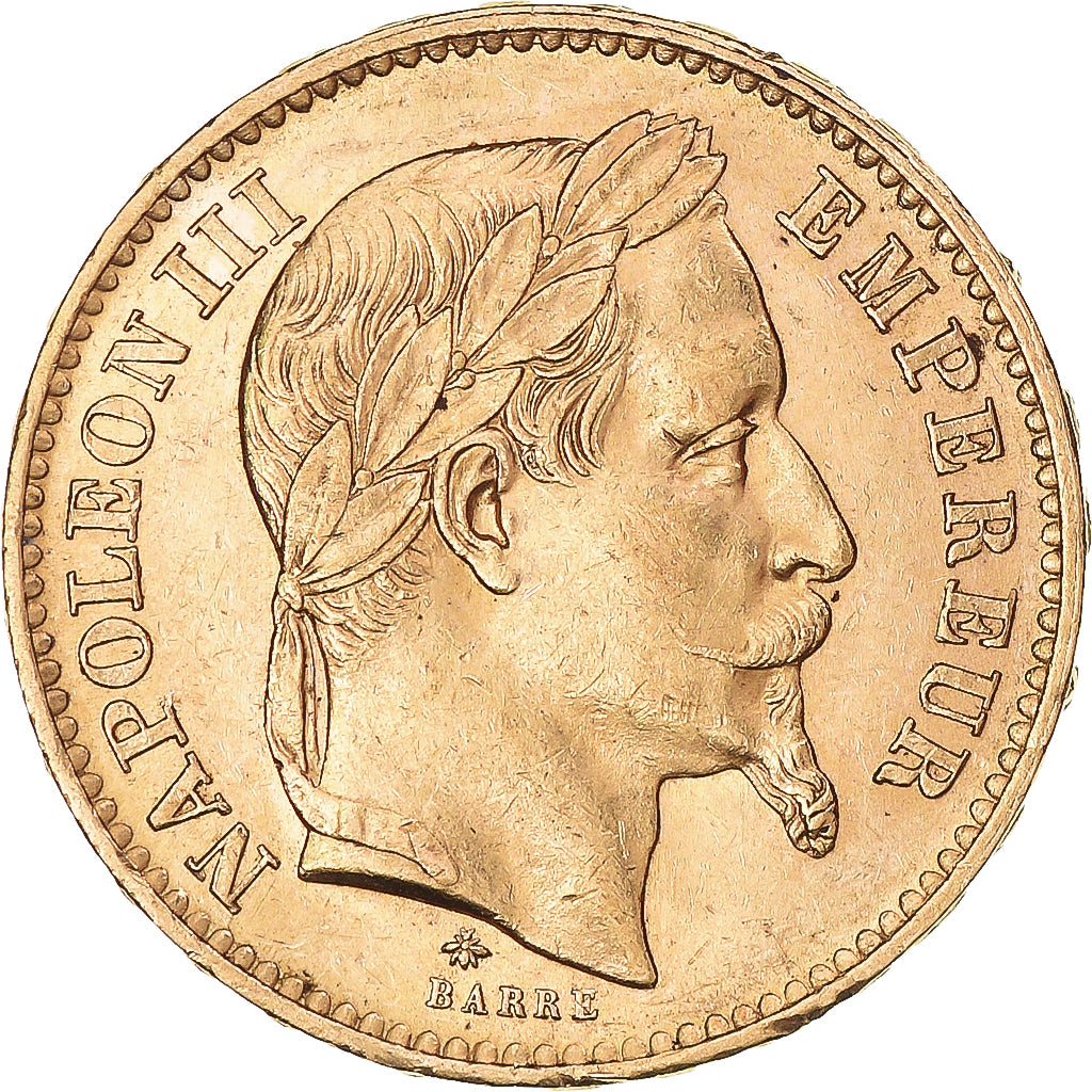 Coin, France, Napoleon III, 20 Francs, 1867, Paris, AU(50-53), Gold, KM:801.1