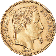 Moneta, Francia, Napoleon III, 20 Francs, 1865, Paris, BB+, Oro, KM:801.1