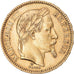 Moneta, Francia, Napoleon III, 20 Francs, 1865, Paris, BB+, Oro, KM:801.1