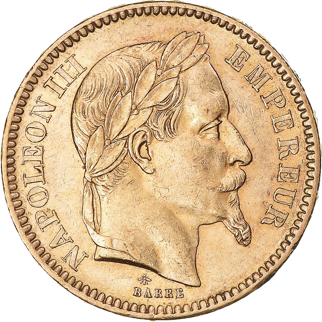 Coin, France, Napoleon III, 20 Francs, 1866, Paris, AU(50-53), Gold, KM:801.1
