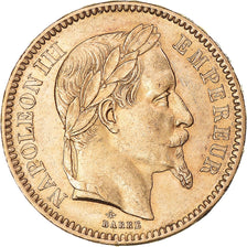 Coin, France, Napoleon III, 20 Francs, 1866, Paris, AU(50-53), Gold, KM:801.1
