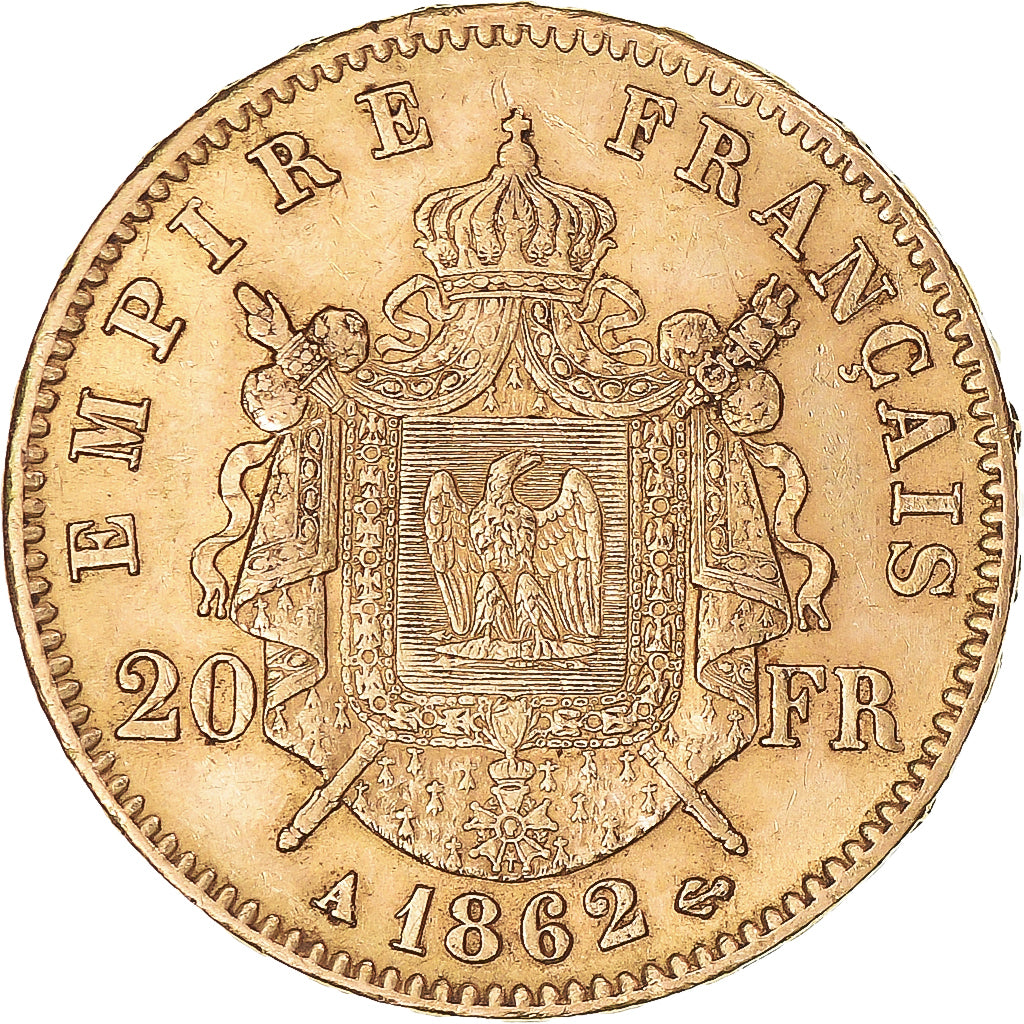 Monnaie, France, Napoleon III, 20 Francs, 1862, Paris, TTB+, Or, Gadoury:1062