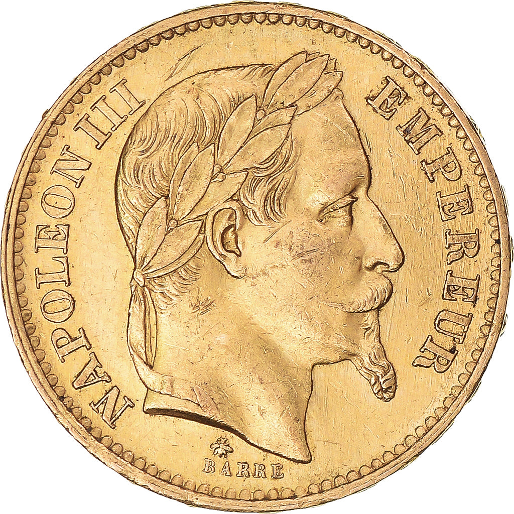 Coin, France, Napoleon III, 20 Francs, 1868, Paris, AU(50-53), Gold, KM:801.1