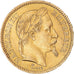 Moeda, França, Napoleon III, 20 Francs, 1865, Strasbourg, AU(50-53), Dourado