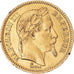 Moneta, Francia, Napoleon III, 20 Francs, 1863, Strasbourg, BB, Oro, KM:801.2