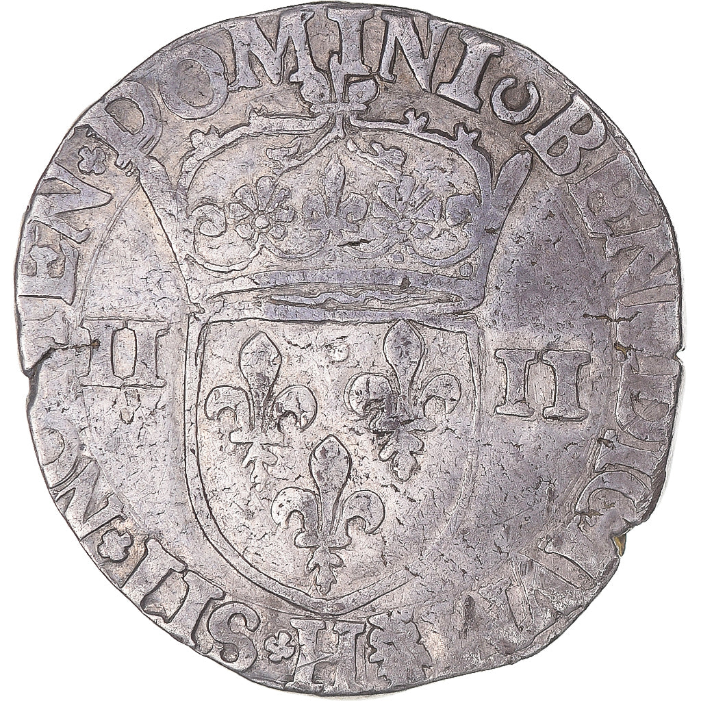 Münze, Frankreich, Henri IV, 1/4 d'écu à la croix feuillue de face, 1591, La