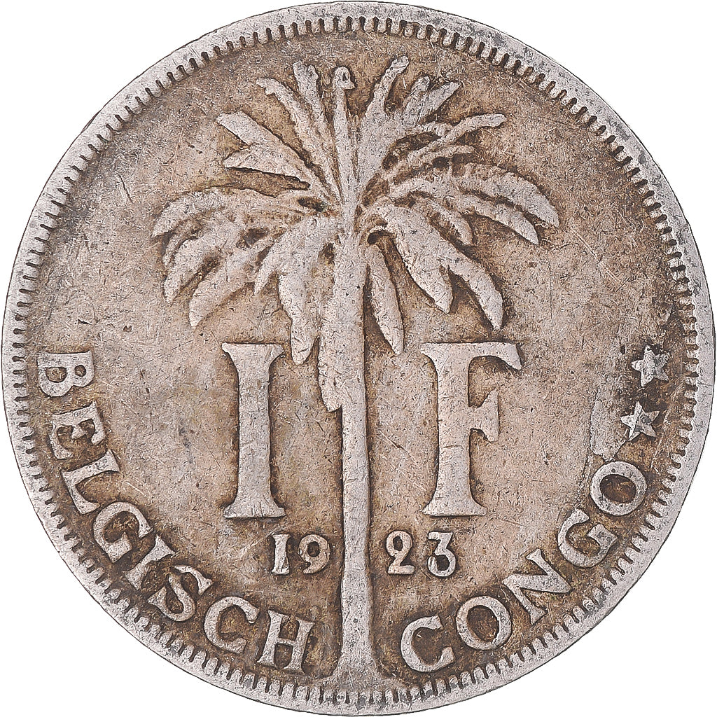 Coin, Belgian Congo, Albert I, Franc, 1923, EF(40-45), Copper-nickel, KM:21