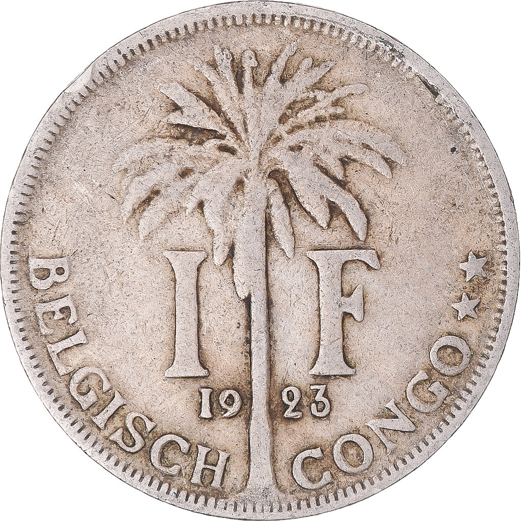 Coin, Belgian Congo, Albert I, Franc, 1923, VF(30-35), Copper-nickel, KM:21