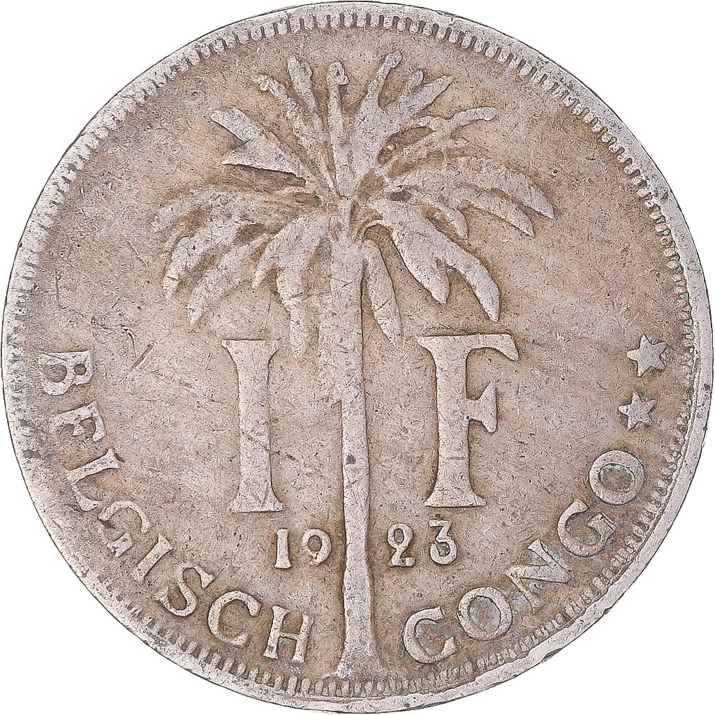 Coin, Belgian Congo, Albert I, Franc, 1923, VF(30-35), Copper-nickel, KM:21